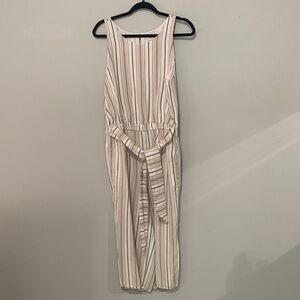 Loft Striped Sleeveless Cropped Jumpsuit